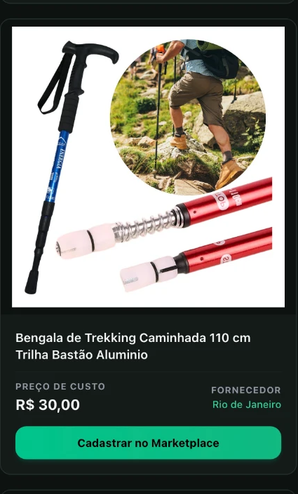 Bengala de trekking 110 cm no catálogo da Encomendy, com preço de custo e fornecedor