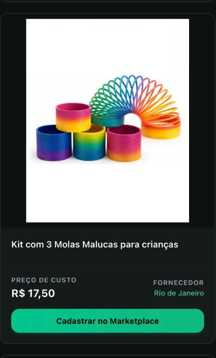 Kit com 3 molas malucas para crianças no catálogo da Encomendy, com preço de custo e fornecedor